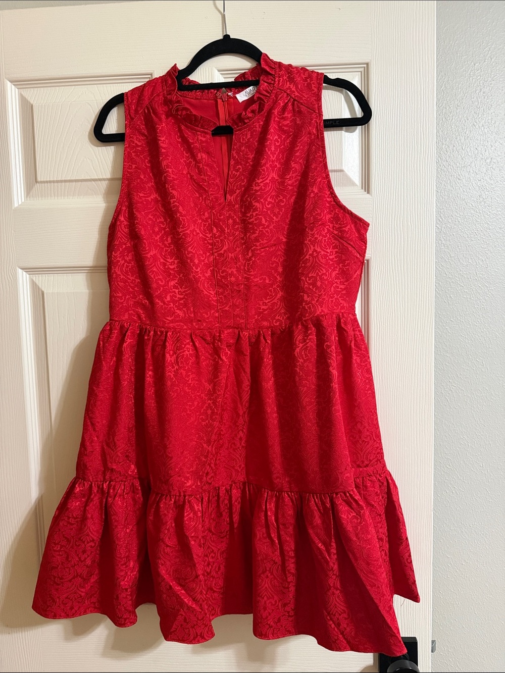 Sleeveless Red Mini Dress with Ruffle Hem